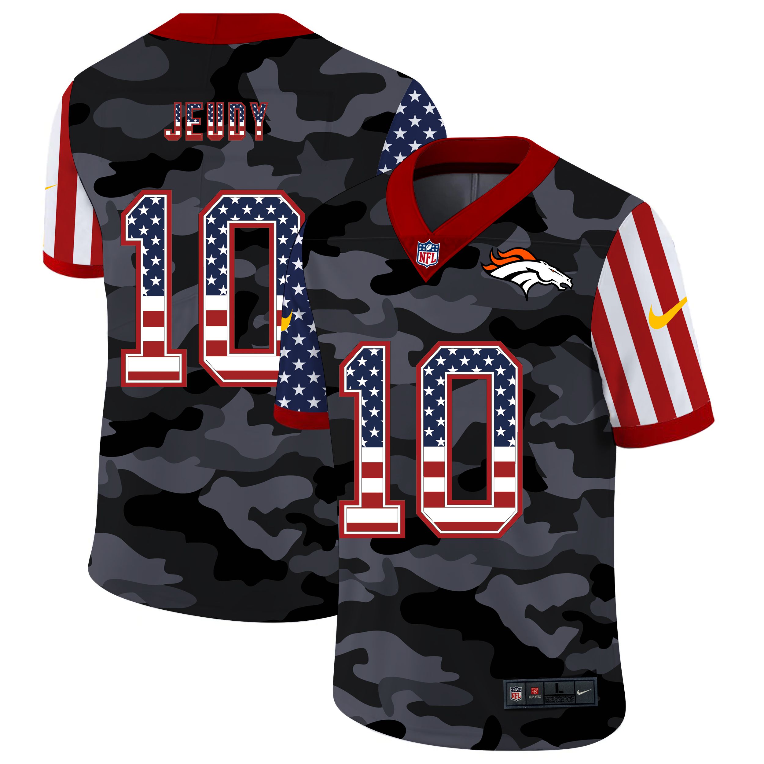 Men Denver Broncos #10 Jeudy 2020 Nike USA Camo Salute to Service Limited NFL Jerseys->dallas cowboys->NFL Jersey